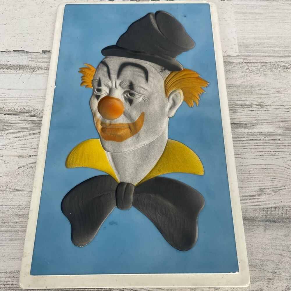 Clown Plaster Wall Impression Art Hanging Vintage